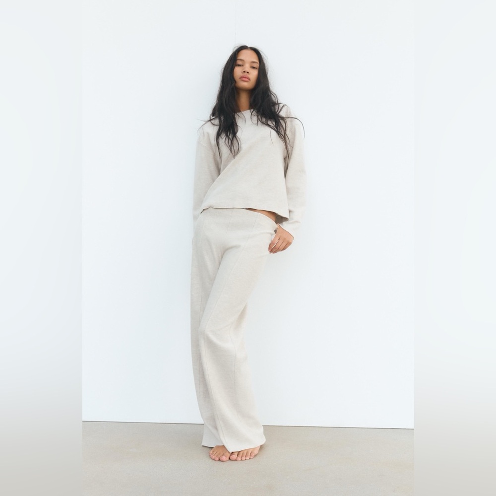 ZARA | beige marl sweatpants | S